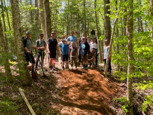 Trail building volunteer work